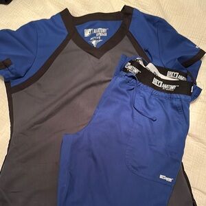 Grey's Anatomy Blue and Gray Scrub Set